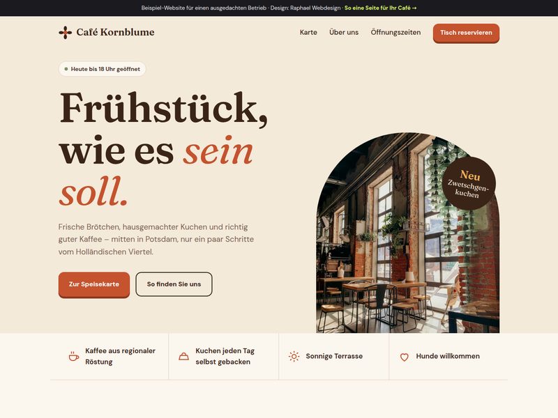 Beispielseite Café
